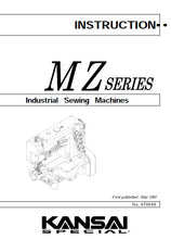 Load image into Gallery viewer, KANSAI MZ SERIES INSTRUCTION MANUAL IN ENGLISH SEWING MACHINE