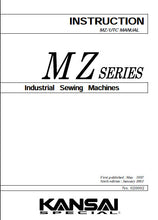 Load image into Gallery viewer, KANSAI MZ SERIES UTC INSTRUCTION MANUAL IN ENGLISH SEWING MACHINE