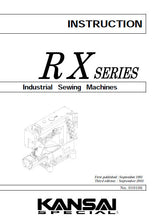 Load image into Gallery viewer, KANSAI RX SERIES INSTRUCTION MANUAL IN ENGLISH SEWING MACHINE