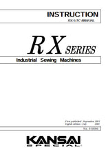 Load image into Gallery viewer, KANSAI RX SERIES UTC INSTRUCTION MANUAL IN ENGLISH SEWING MACHINE