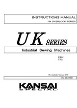 Load image into Gallery viewer, KANSAI UK SERIES INSTRUCTION MANUAL IN ENGLISH SEWING MACHINE