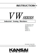 Load image into Gallery viewer, KANSAI VW SERIES INSTRUCTION MANUAL IN ENGLISH SEWING MACHINE