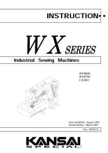 Load image into Gallery viewer, KANSAI WX8800 WX8700 LX5801 INSTRUCTION MANUAL IN ENGLISH SEWING MACHINE