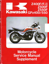Load image into Gallery viewer, KAWASAKI GPZ400 GPZ550 Z400F Z400F-II Z500F Z550F SERVICE MANUAL SUPPLEMENT IN ENGLISH MOTORCYCLE