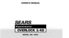 Load image into Gallery viewer, KENMORE 385.16631 OWNERS MANUAL ENGLISH SEWING MACHINE
