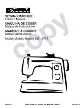 Load image into Gallery viewer, KENMORE 385.16774 OWNERS MANUAL MANUAL DE INSTRUCCIONES MANUEL D'INSTRUCTIONS ENG ESP FRANC SEWING MACHINE MAQUINA DE COSER MACHINE A COUDRE