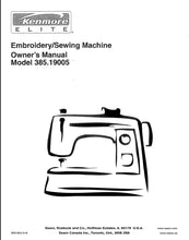Load image into Gallery viewer, KENMORE 385.19005 OWNERS MANUAL ENGLISH SEWING MACHINE