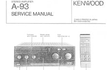Load image into Gallery viewer, KENWOOD A-93 SERVICE MANUAL ENGLISH STEREO AMPLIFIER