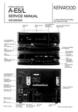 Load image into Gallery viewer, KENWOOD A-E5 A-E5L SERVICE MANUAL ENGLISH STEREO RECEIVER