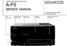 Load image into Gallery viewer, KENWOOD A-F5 SERVICE MANUAL ENGLISH STEREO INTEGRATED AMPLIFIER
