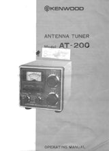 Load image into Gallery viewer, KENWOOD AT-200 OPERATING MANUAL ENGLISH ANTENNA TUNER
