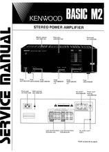 Load image into Gallery viewer, KENWOOD BASIC M2 SERVICE MANUAL ENGLISH STEREO POWER AMPLIFIER