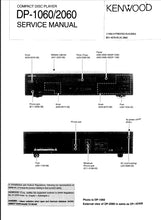 Load image into Gallery viewer, KENWOOD DP-1060 DP-2060 SERVICE MANUAL ENGLISH CD PLAYER