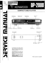 Load image into Gallery viewer, KENWOOD DP-2000 SERVICE MANUAL ENGLISH CD PLAYER