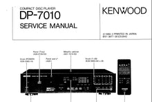 Load image into Gallery viewer, KENWOOD DP-7010 SERVICE MANUAL ENGLISH CD PLAYER
