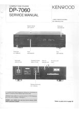 Load image into Gallery viewer, KENWOOD DP-7060 SERVICE MANUAL ENGLISH CD PLAYER