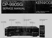 Load image into Gallery viewer, KENWOOD DP-990SG SERVICE MANUAL ENGLISH CD PLAYER