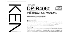 Load image into Gallery viewer, KENWOOD DP-R4060 SERVICE MANUAL ENGLISH CD PLAYER