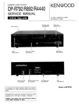 Load image into Gallery viewer, KENWOOD DP-R792 DP-R892 DP-R4440 SERVICE MANUAL ENGLISH CD PLAYER