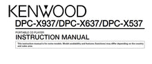 Load image into Gallery viewer, KENWOOD DPC-X937 DPC-X637 DPC-X537 INSTRUCTION MANUAL ENGLISH PORTABLE CD PLAYER