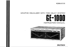 Load image into Gallery viewer, KENWOOD GE-1000 BEDIENUNGSANLEITUNG DEUTSCH GRAPHIC EQUALIZER