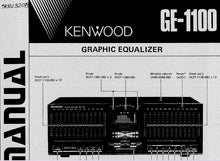 Load image into Gallery viewer, KENWOOD GE-1100 SERVICE MANUAL ENGLISH GRAPHIC EQUALIZER