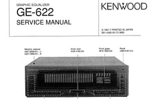 Load image into Gallery viewer, KENWOOD GE-622 SERVICE MANUAL ENGLISH GRAPHIC EQUALIZER