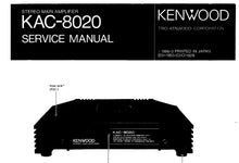 Load image into Gallery viewer, KENWOOD KAC-8020 SERVICE MANUAL ENGLISH STEREO MAIN AMPLIFIER