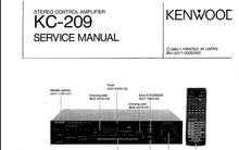 Load image into Gallery viewer, KENWOOD KC-209 SERVICE MANUAL ENGLISH STEREO CONTROL AMPLIFIER