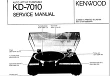 Load image into Gallery viewer, KENWOOD KD-7010 SERVICE MANUAL ENGLISH AUTO LIFT UP TURNTABLE