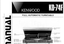 Load image into Gallery viewer, KENWOOD KD-74F SERVICE MANUAL ENGLISH FULL AUTOMATIC TURNTABLE