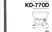 Load image into Gallery viewer, KENWOOD KD-770D INSTRUCTION MANUAL ENGLISH AUTO LIFT UP TURNTABLE