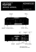 Load image into Gallery viewer, KENWOOD KM-106 SERVICE MANUAL ENGLISH STEREO POWER AMPLIFIER
