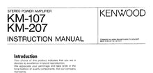 Load image into Gallery viewer, KENWOOD KM-107 KM-207 INSTRUCTION MANUAL ENGLISH STEREO POWER AMPLIFIER