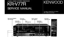 Load image into Gallery viewer, KENWOOD KR-V77R SERVICE MANUAL ENGLISH AV STEREO RECEIVER