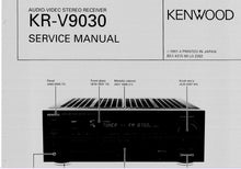 Load image into Gallery viewer, KENWOOD KR-V9030 SERVICE MANUAL ENGLISH AV STEREO RECEIVER