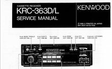 Load image into Gallery viewer, KENWOOD KRC-363D KRC-363L SERVICE MANUAL ENGLISH CASSETTE RECEIVER