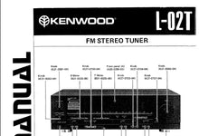 Load image into Gallery viewer, KENWOOD L-02T SERVICE MANUAL ENGLISH FM STEREO TUNER