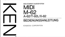 Load image into Gallery viewer, KENWOOD M-62 BEDIENUNGSANLEITUNG GEBRUIKSAANWIJZING DEUT NL MIDI COMPAKT AUDIOSYSTEM