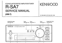 Load image into Gallery viewer, KENWOOD R-SA7 SERVICE MANUAL ENGLISH STEREO INTEGRATED AMPLIFIER/TUNER
