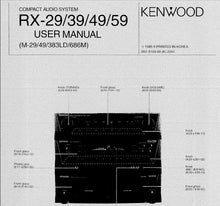 Load image into Gallery viewer, KENWOOD RX-29 RX-39 RX-49 RX-59 USER MANUAL ENGLISH COMPACT AUDIO SYSTEM