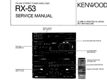 Load image into Gallery viewer, KENWOOD RX-53 SERVICE MANUAL ENGLISH FM AM STEREO TUNER AMPLIFIER