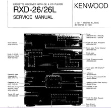 Load image into Gallery viewer, KENWOOD RXD-26 RXD-26L SERVICE MANUAL ENGLISH STEREO CASSETTE RECEIVER WITH GE AND CD PLAYER
