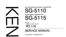 Load image into Gallery viewer, KENWOOD SG-5110 SG-5115 SERVICE MANUAL ENGLISH FM STEREO/FM AM SIGNAL GENERATOR