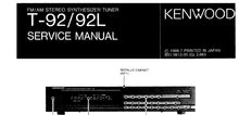 Load image into Gallery viewer, KENWOOD T-92 T-92L SERVICE MANUAL ENGLISH FM AM STEREO SYNTHESIZER TUNER