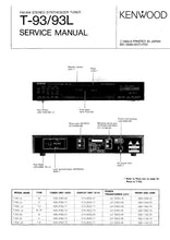 Load image into Gallery viewer, KENWOOD T-93 T-93L SERVICE MANUAL ENGLISH FM AM STEREO SYNTHESIZER TUNER