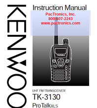 Load image into Gallery viewer, KENWOOD TK-3130 INSTRUCTI1ON MANUAL ENGLISH UHF FM TRANSCEIVER