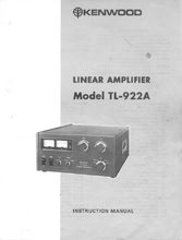 Load image into Gallery viewer, KENWOOD TL-922A INSTRUCTION MANUAL ENGLISH LINEAR AMPLIFIER