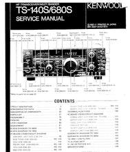 Load image into Gallery viewer, KENWOOD TS-140S TS-680S SERVICE MANUAL ENGLISH HF TRANSCEIVER/MULTI BANDER