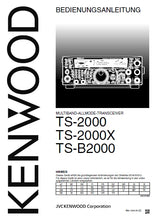 Load image into Gallery viewer, KENWOOD TS-2000 TS-2000X TS-B2000 BEDIENUNGSANLEITUNG DEUTSCH MULTI-BAND-ALLMODE-TRANSCEIVER